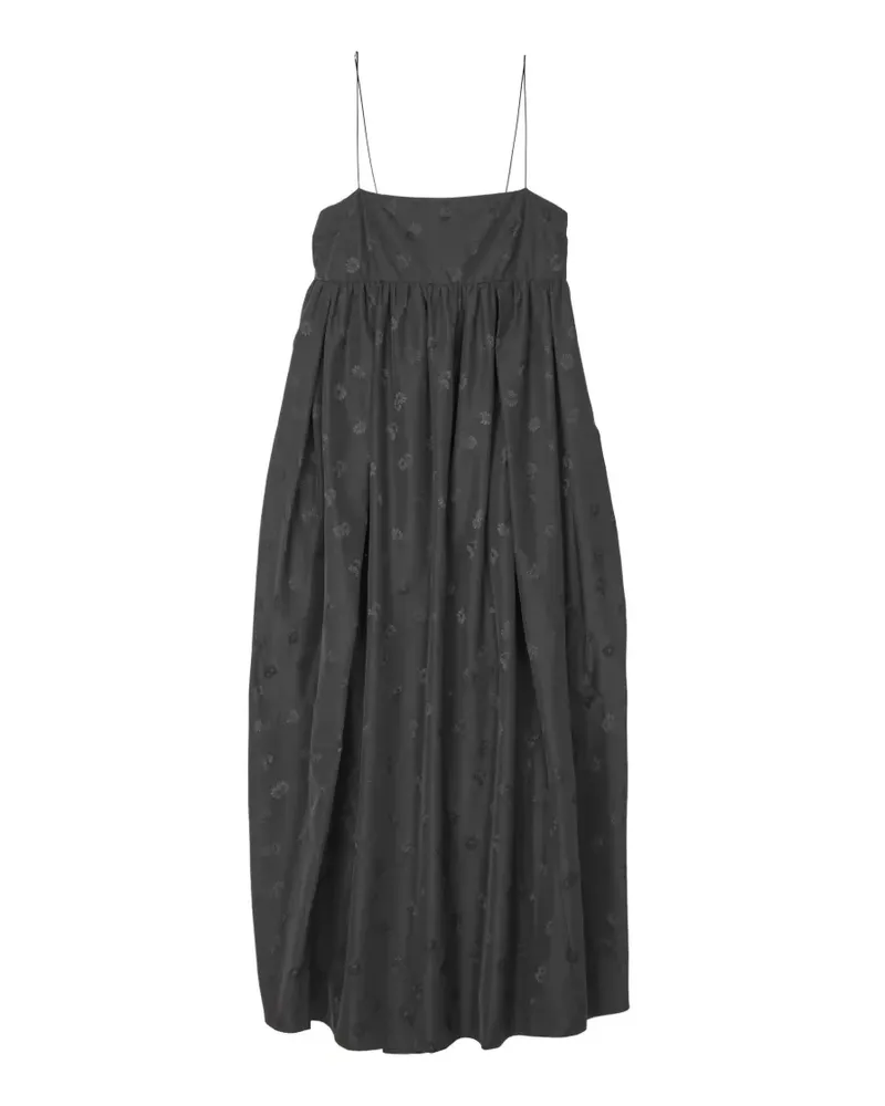 Cecilie Bahnsen Vilma Midikleid in A-Linie - Schwarz Schwarz