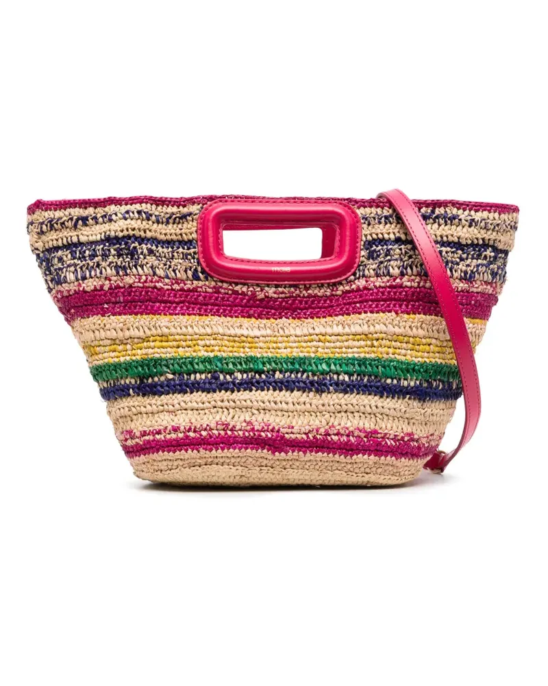 Maje Gestreifte Handtasche - Nude Nude