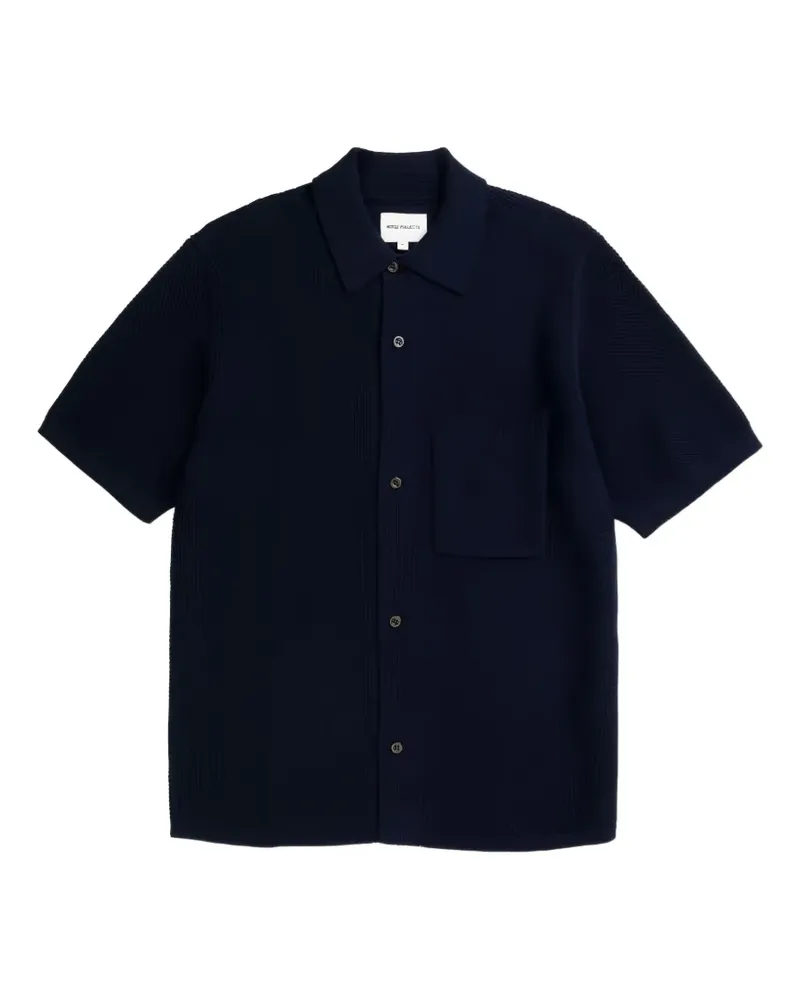 Norse Projects Fredensborg knit shirt - Blau Blau