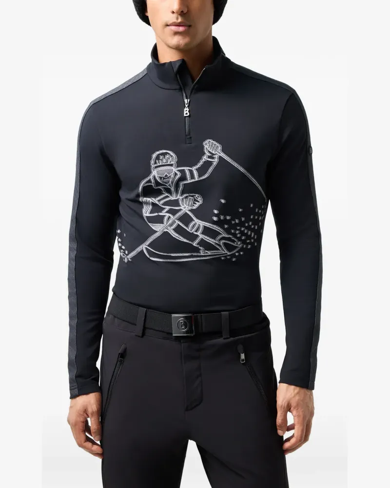 Bogner Eliot graphic-print performance top - Schwarz Schwarz