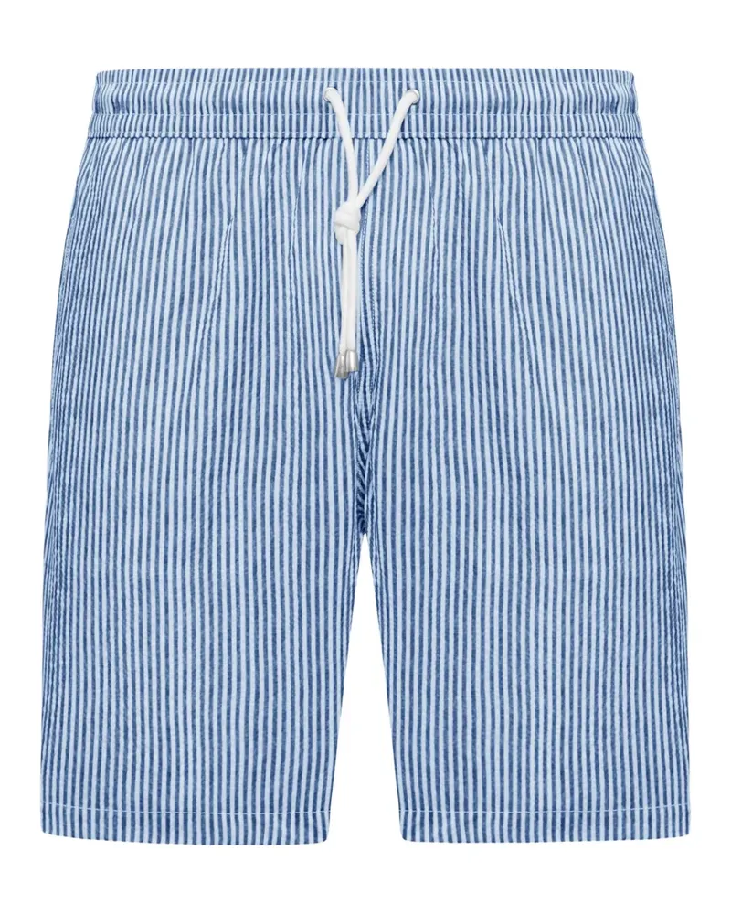 Fay Gestreifte Badeshorts mit Kordelzug - Blau Blau