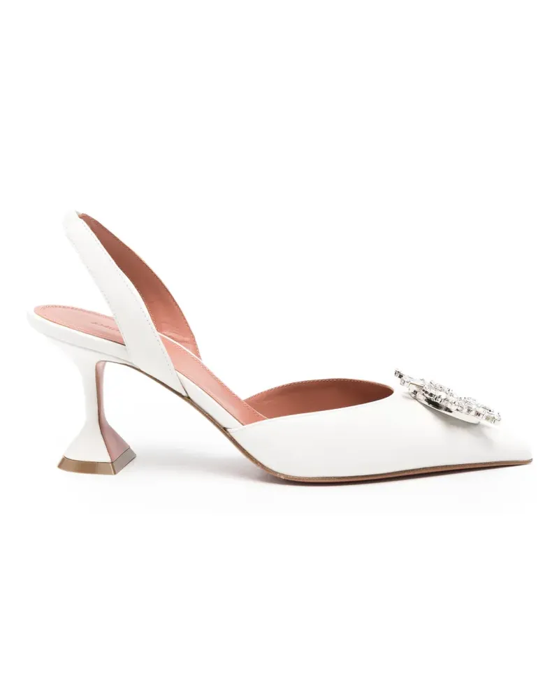 Amina Muaddi Begum Slingback-Pumps mit Kristallen - Weiß Weiß