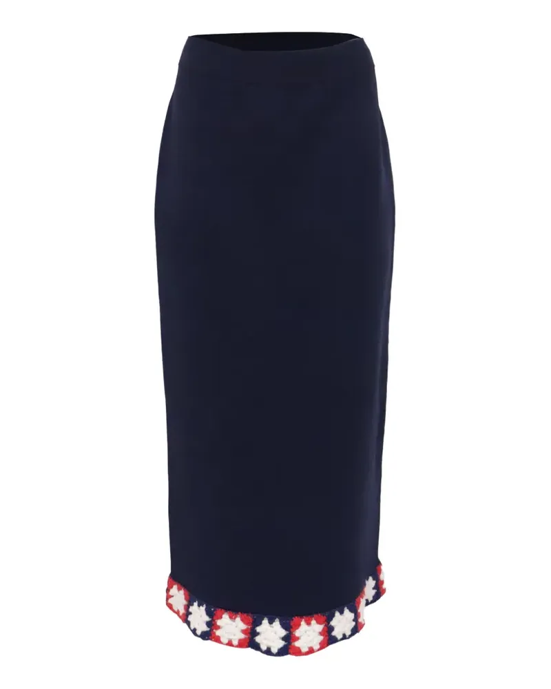 STAUD Midirock mit besticktem Besatz - Blau Blau