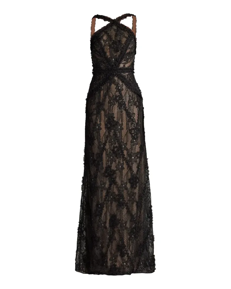 Tadashi Shoji Kaiti ruffled lace gown - Schwarz Schwarz