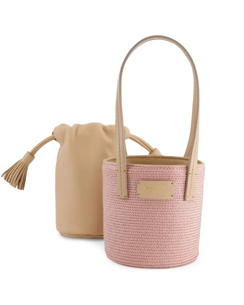 Giambattista Valli Strandtasche mit Logo-Patch - Rosa Rosa