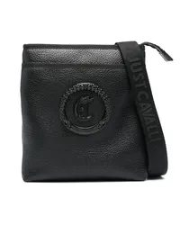 Just Cavalli Gekörnte Tasche mit Logo-Applikation Schwarz