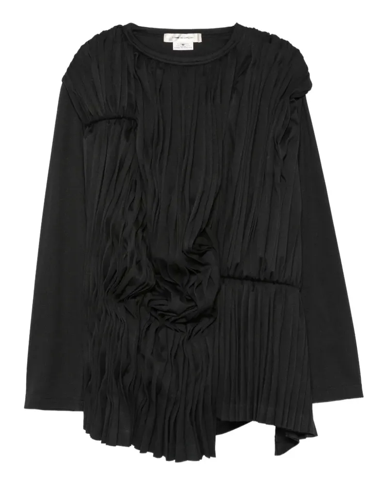 Comme des Garçons Drapierte Bluse - Schwarz Schwarz