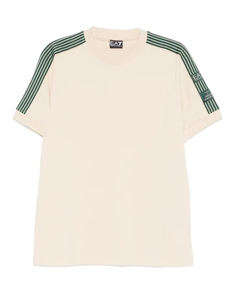 EA7 T-Shirt mit Streifendetail - Nude Nude