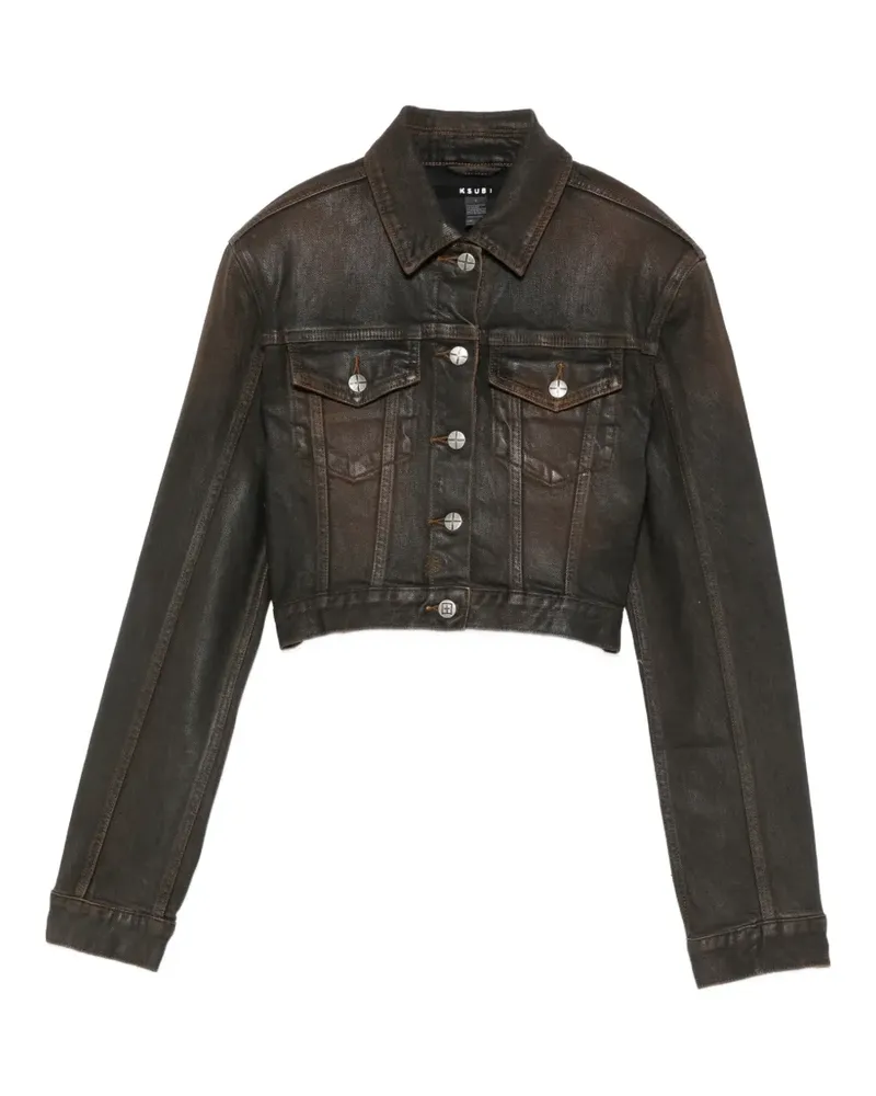 ksubi Tucker cropped denim jacket - Braun Braun