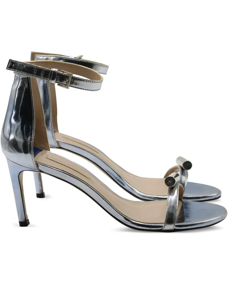 Stuart Weitzman Sandalen mit Metallic-Finish - Silber Silber