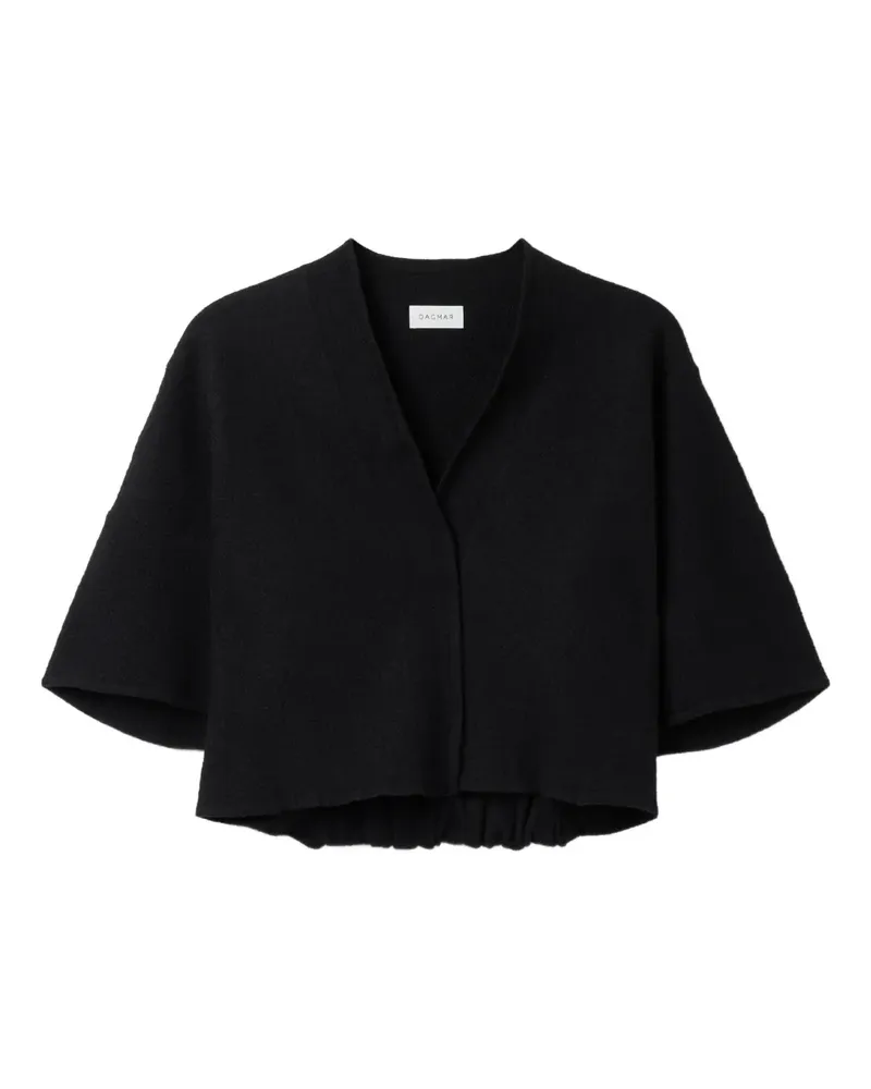House of Dagmar Kurzer Wollcardigan - Schwarz Schwarz