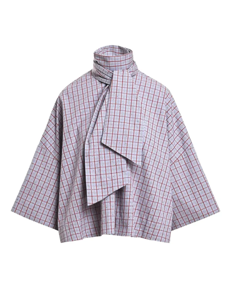 Essentiel Bluse mit Schleifenkragen - Blau Blau