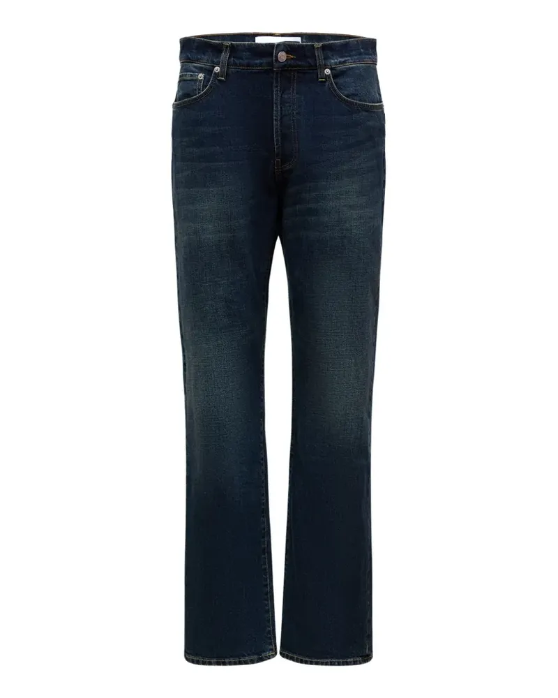 Department 5 logo-patch straight-leg jeans - Blau Blau