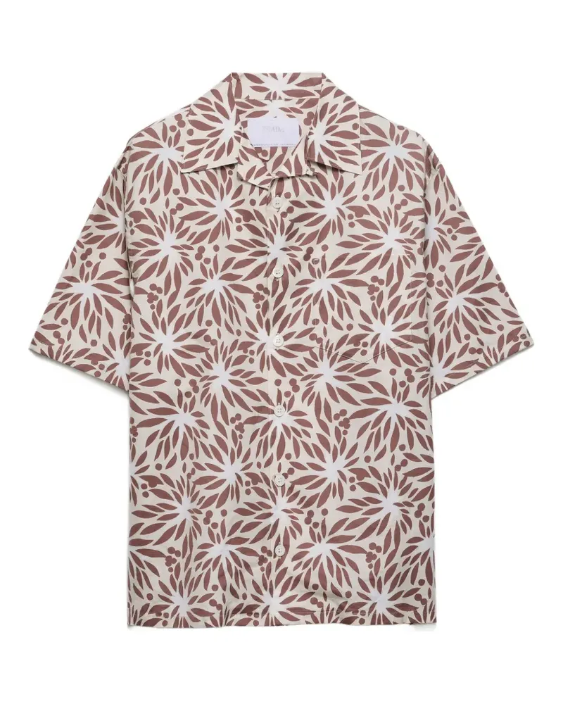 Prada printed cotton bowling shirt - Nude Nude