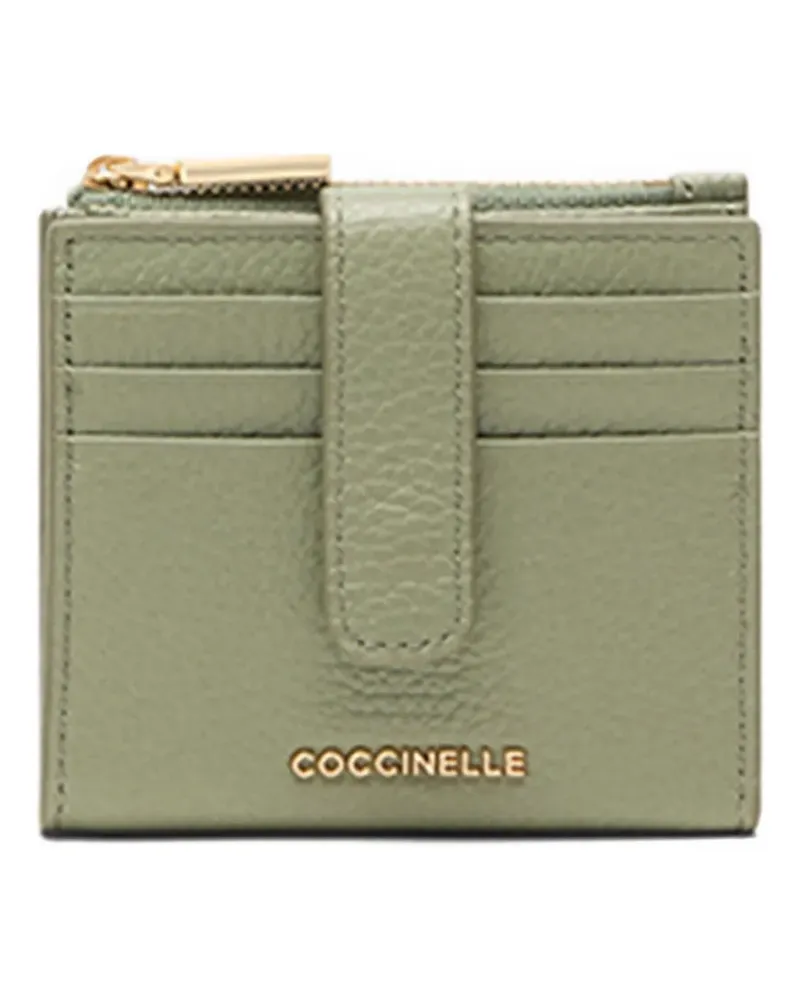 Coccinelle Metallic-Kartenetui mit Reißverschluss - Grün Grün