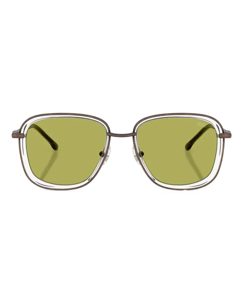Diesel Sonnenbrille mit eckigem Gestell - Braun Braun