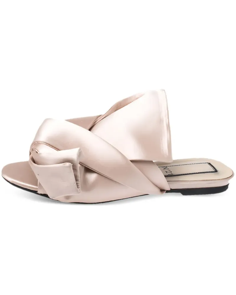 N° 21 Pantoletten aus Satin mit Knoten - Nude Nude