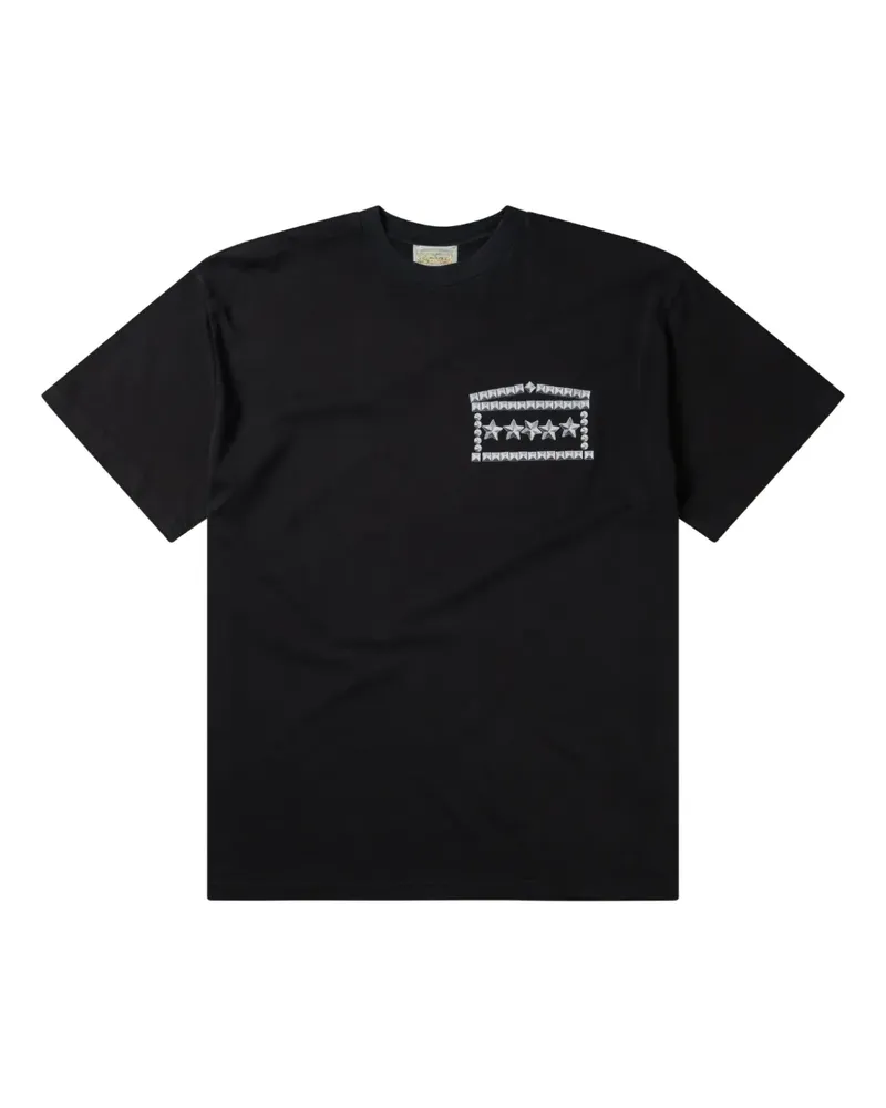 Aries T-Shirt mit Sternnieten-Print - Schwarz Schwarz