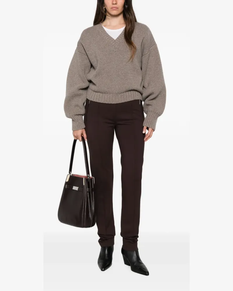 ANDIATA zip-pocket trousers - Braun Braun