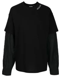 Mostly Heard Rarely Seen Langarmshirt mit Knitteroptik Schwarz