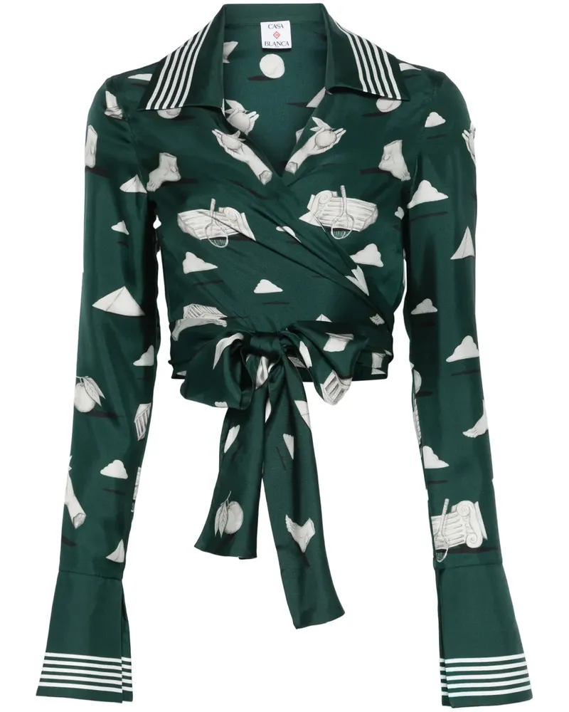 Casablanca Paris Bluse mit grafischem Print - Grün Grün