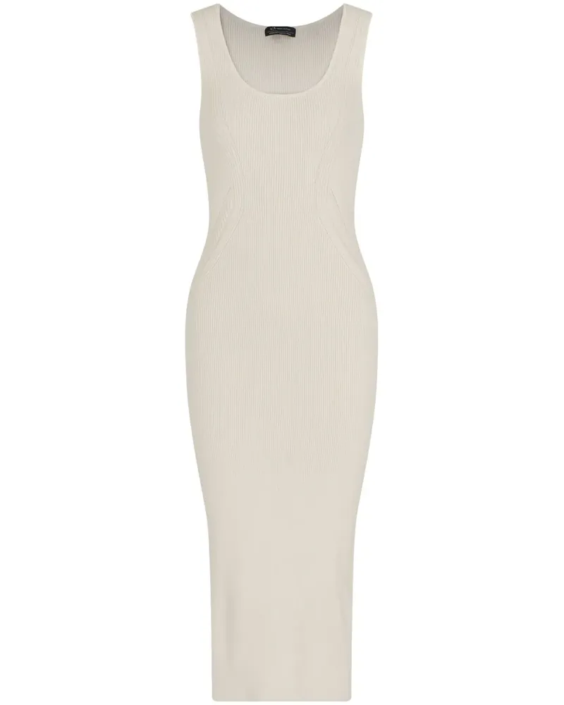 Armani Exchange Geripptes Maxikleid - Nude Nude