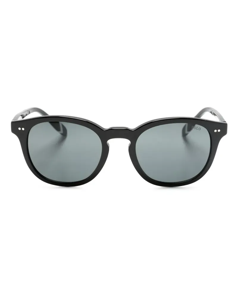 Ralph Lauren Runde Sonnenbrille in Schildpattoptik - Schwarz Schwarz