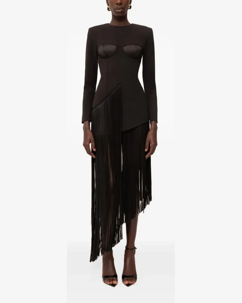 NISSA Minikleid mit Fransen - Schwarz Schwarz