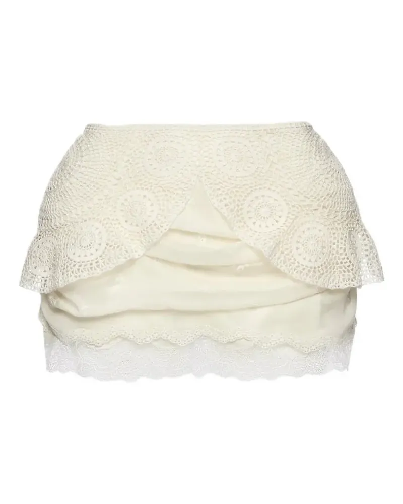 Magda Butrym crochet lace-trim mini skirt - Weiß Weiß
