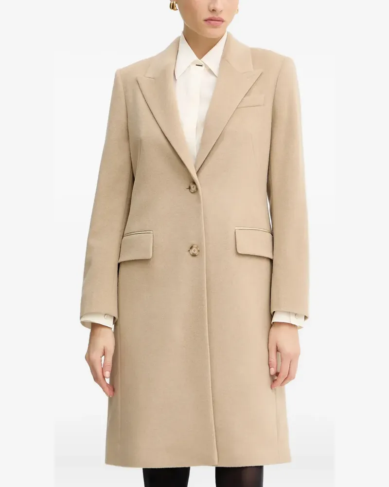 HUGO BOSS single-breasted wool coat - Nude Nude
