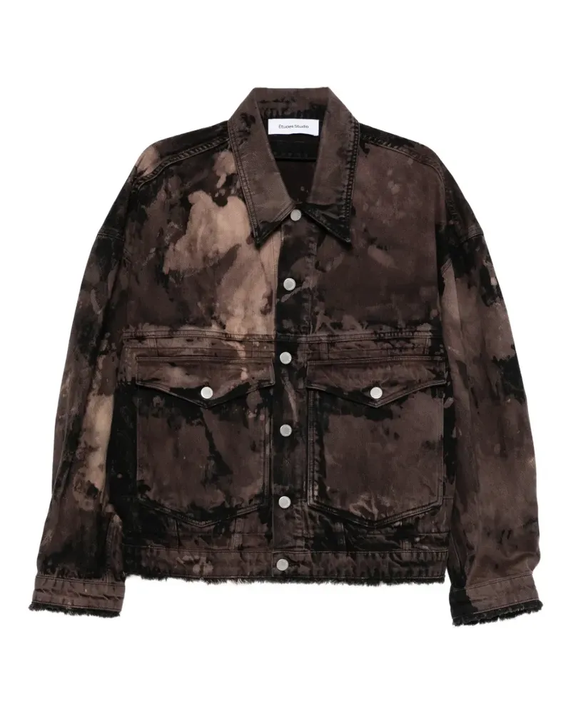 Études Studio Jeansjacke mit Bleach-Effekt - Braun Braun
