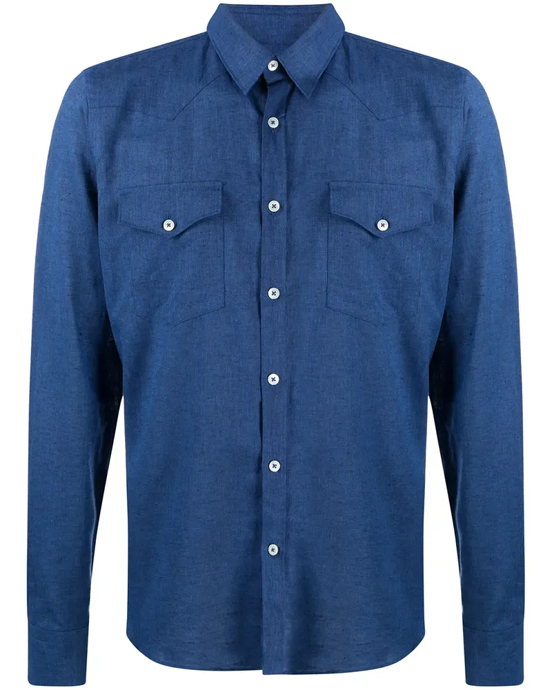 Dell'oglio Klassisches Jeanshemd - Blau Blau