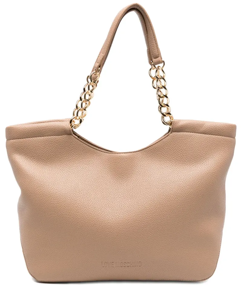 Moschino Handtasche mit Kettenhenkel - Nude Nude