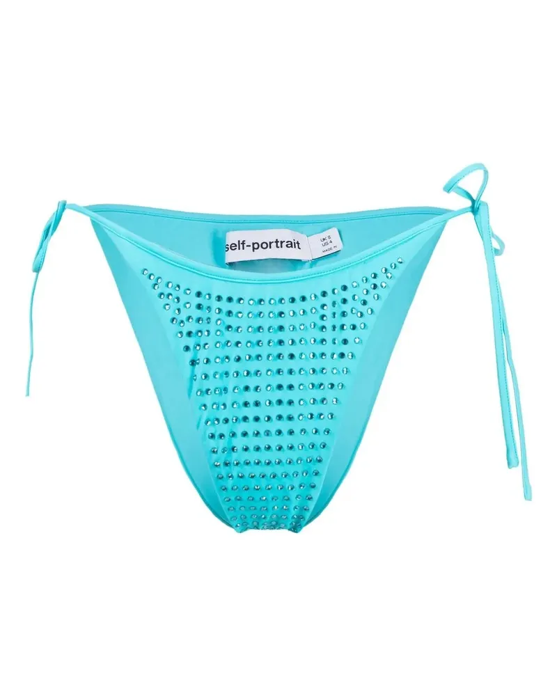 Self-Portrait Bikinihöschen mit Kristallen - Blau Blau