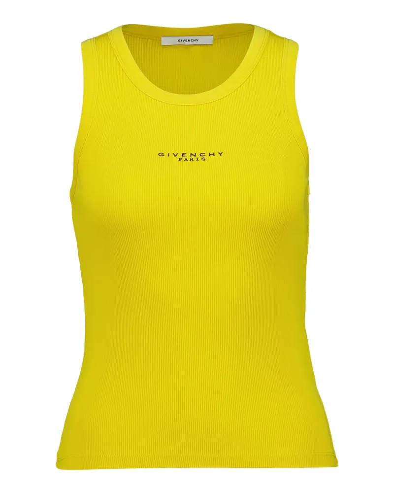 Givenchy logo-print ribbed tank top - Gelb Gelb