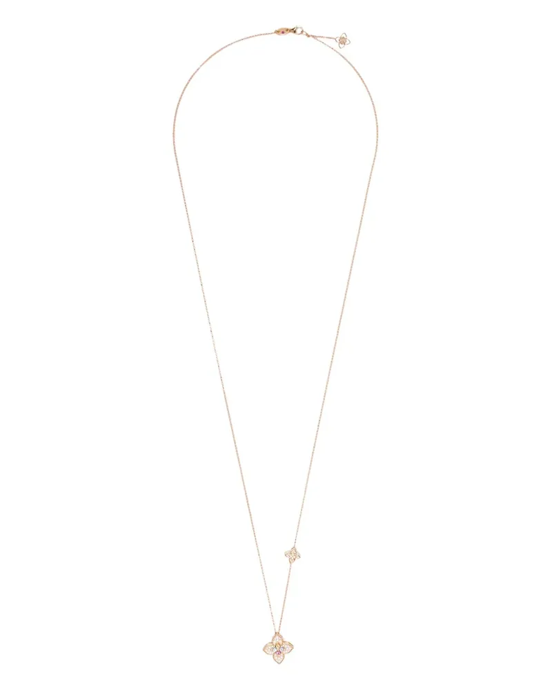Roberto Coin 18kt Venetian Princess Rotgoldhalskette mit Steinen - Rosa Rosa