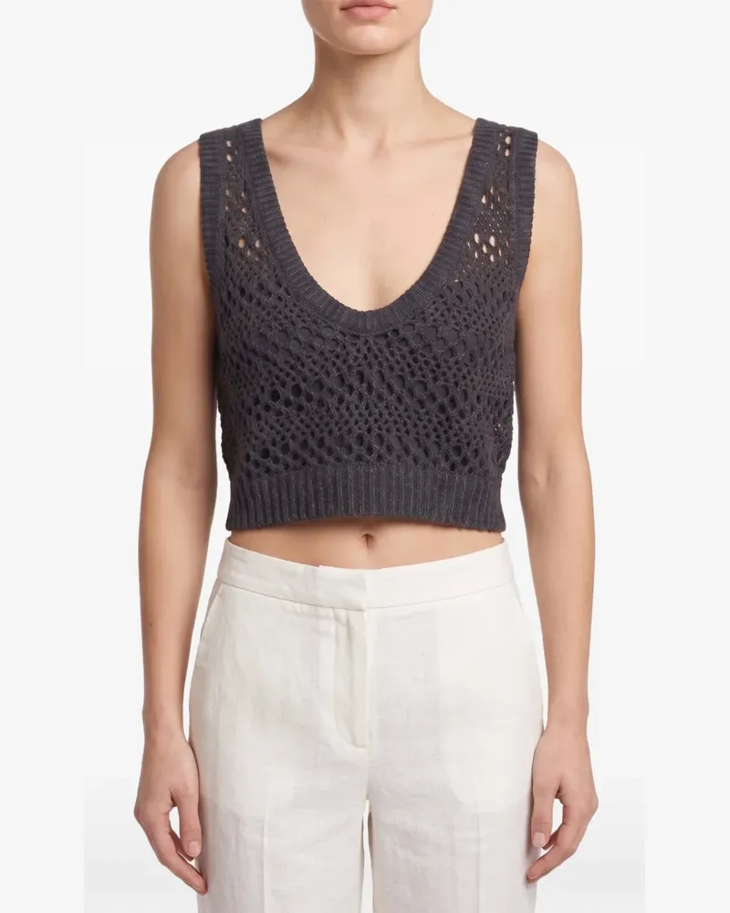 Brunello Cucinelli openwork-knit top - Grau Grau