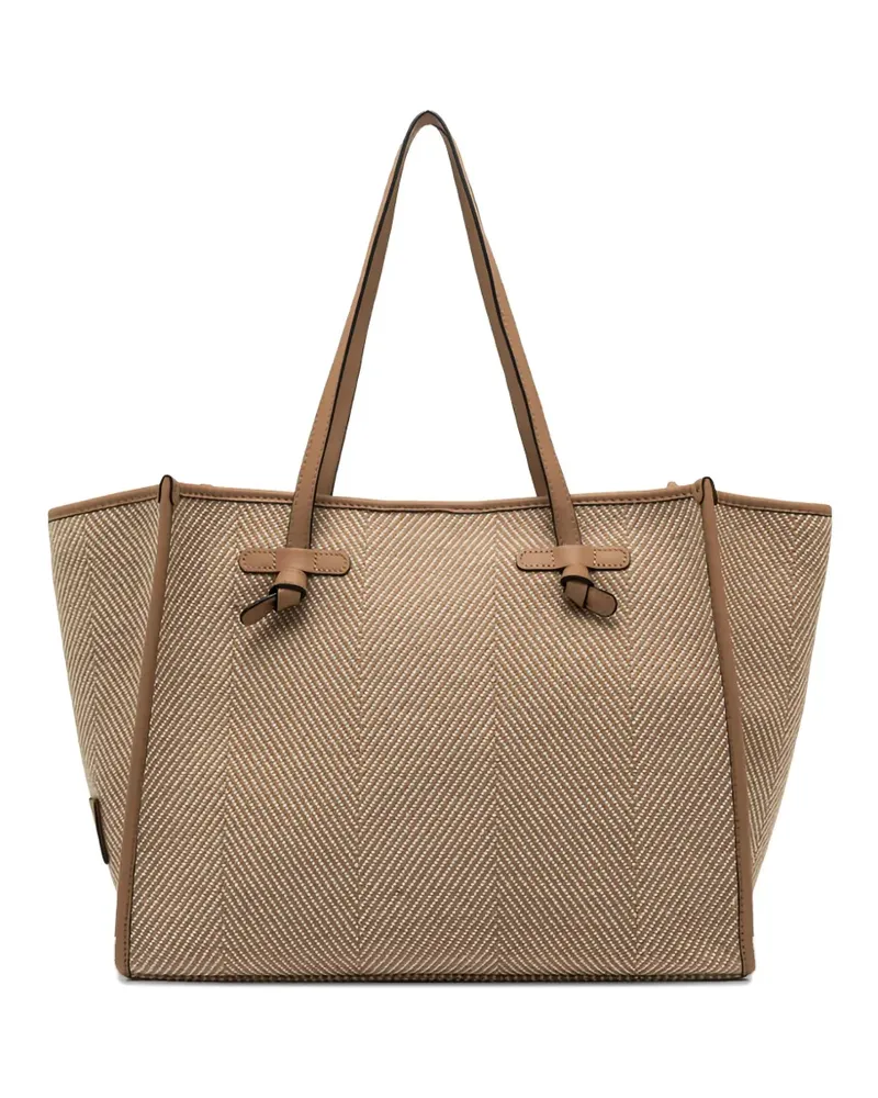 Gianni Chiarini Marcella Tote Bag mit Fischgrätenmuster - Nude Nude