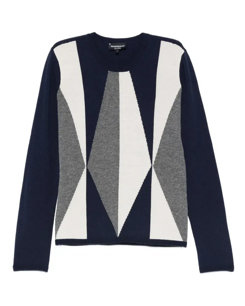 Emporio Armani Pullover mit geometrischem Muster - Blau Blau
