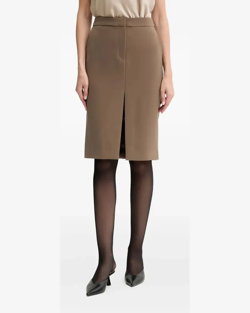 Isabelle Blanche Midirock mit Schlitz - Braun Braun