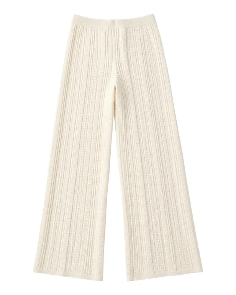 Twin-Set cable-knit palazzo pants - Nude Nude