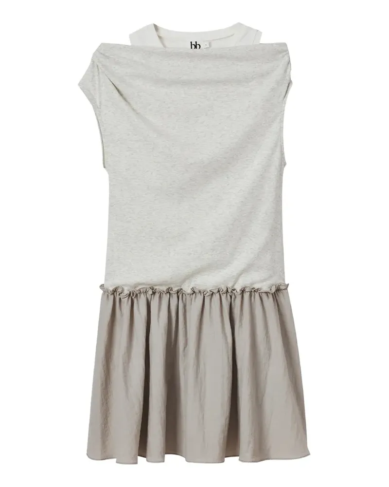 b+ab layered ruffled mini dress - Grau Grau