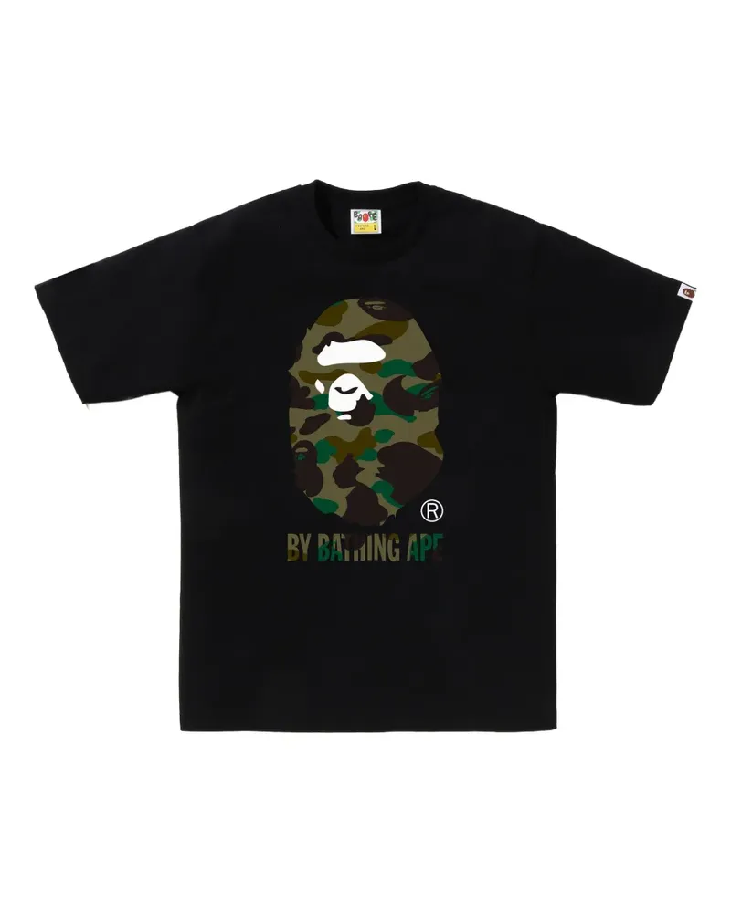 BAPE T-Shirt mit Camouflage-Print - Schwarz Schwarz