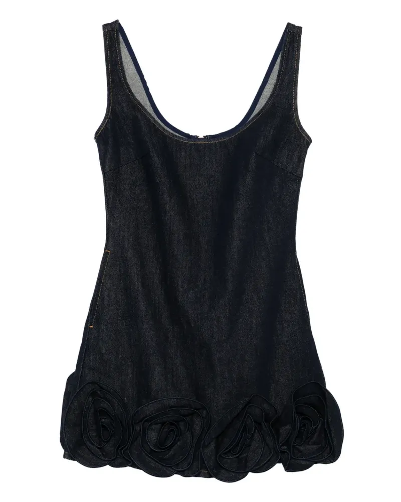 Self-Portrait Minikleid mit Blumenapplikation - Blau Blau