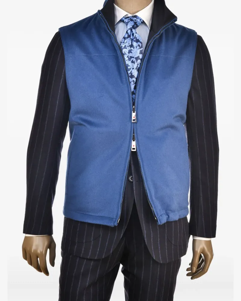 Kiton Wendbare Weste aus Kaschmir - Blau Blau