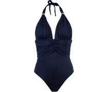Badeanzug mit V-Ausschnitt - Blau