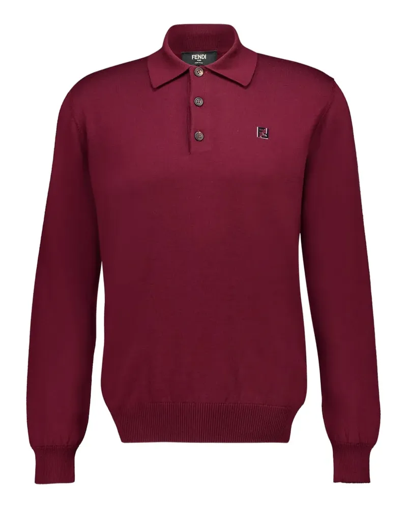 Fendi long-sleeve logo polo shirt - Rot Rot