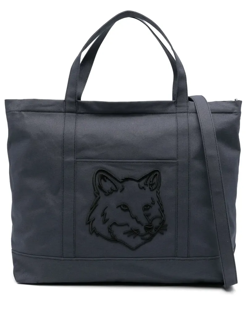 Kitsuné Tote Bag aus Baumwolle - Blau Blau