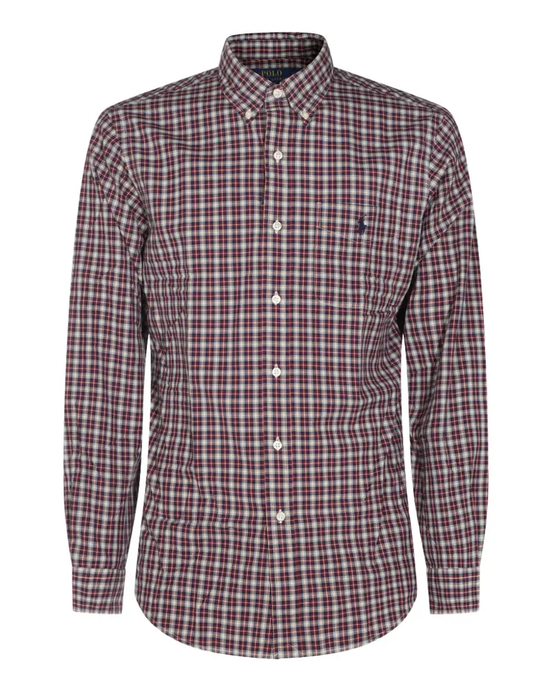 Ralph Lauren Kariertes Custom Fit Popeline-Hemd - Rot Rot
