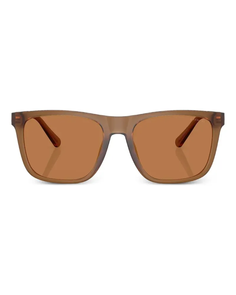 Coach C Hardware textured square-frame sunglasses - Braun Braun